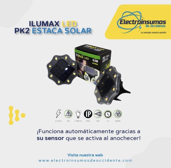 Px2 Bala De Piso 2×0.5W Solar Luz Cálida